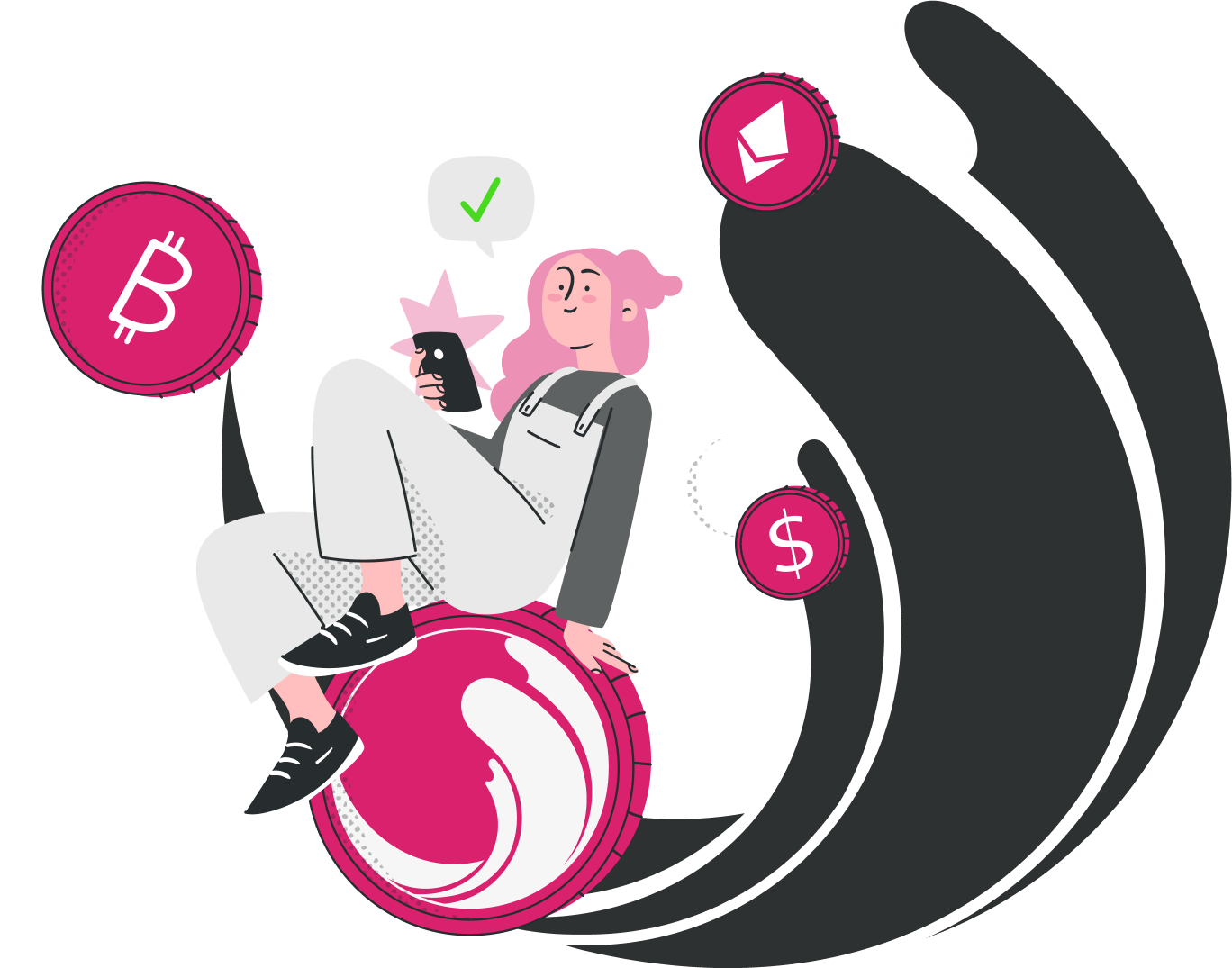 a girl looking at her phone